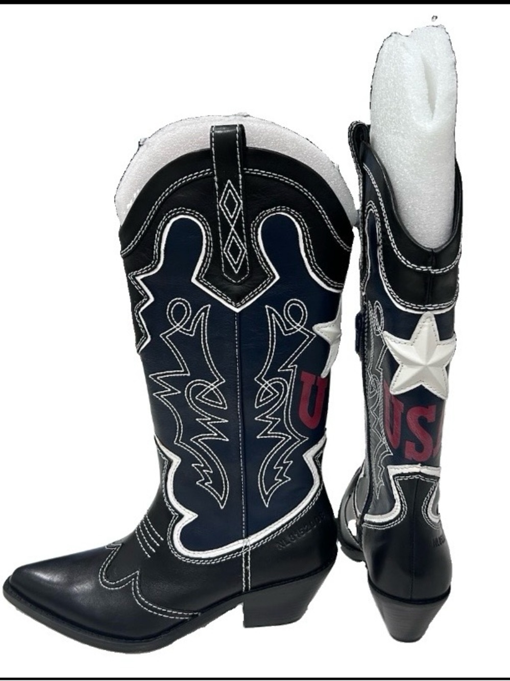 Nastia Liukin for Gianni Bini Black And Navy USA Patriotic Western Cowboy Boots